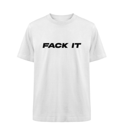 Organic Heavy Fack It T-Shirt in white with a clean and minimal front design – heavyweight streetwear essential.