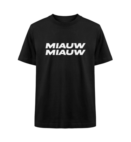 Organic Heavy Miauw, Miauw T-Shirt in black with a clean, sleek front design – streetwear with attitude.