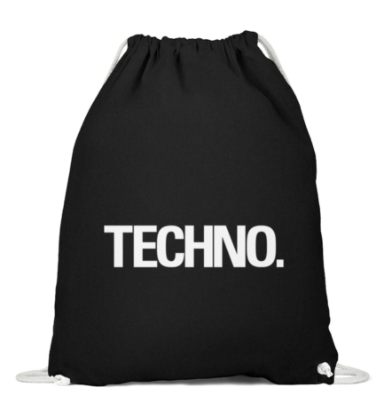 Techno Gymbag in black by Official Fack It Store – the perfect bag for ravers and streetwear lovers.