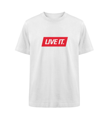 Live It T-Shirt in white by Official Fack It Store – minimal yet powerful streetwear.