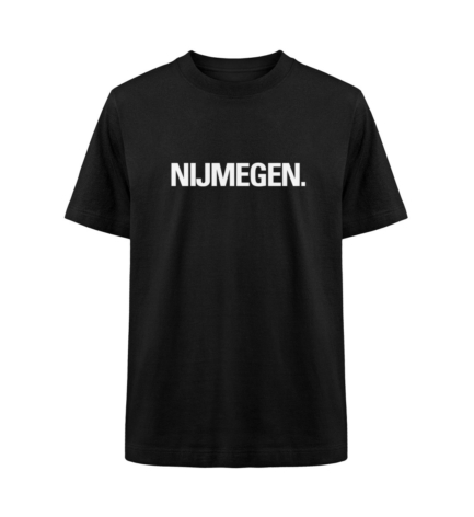 Organic Heavy Nijmegen T-Shirt in black with a sleek, minimalist front design – premium quality.