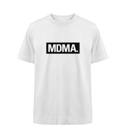 Organic Heavy MDMA T-Shirt in white with a clean, striking front design – streetwear with attitude.