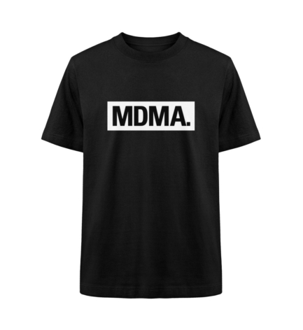 Organic Heavy MDMA T-Shirt in black with a bold, minimalist front design – premium heavyweight fit.