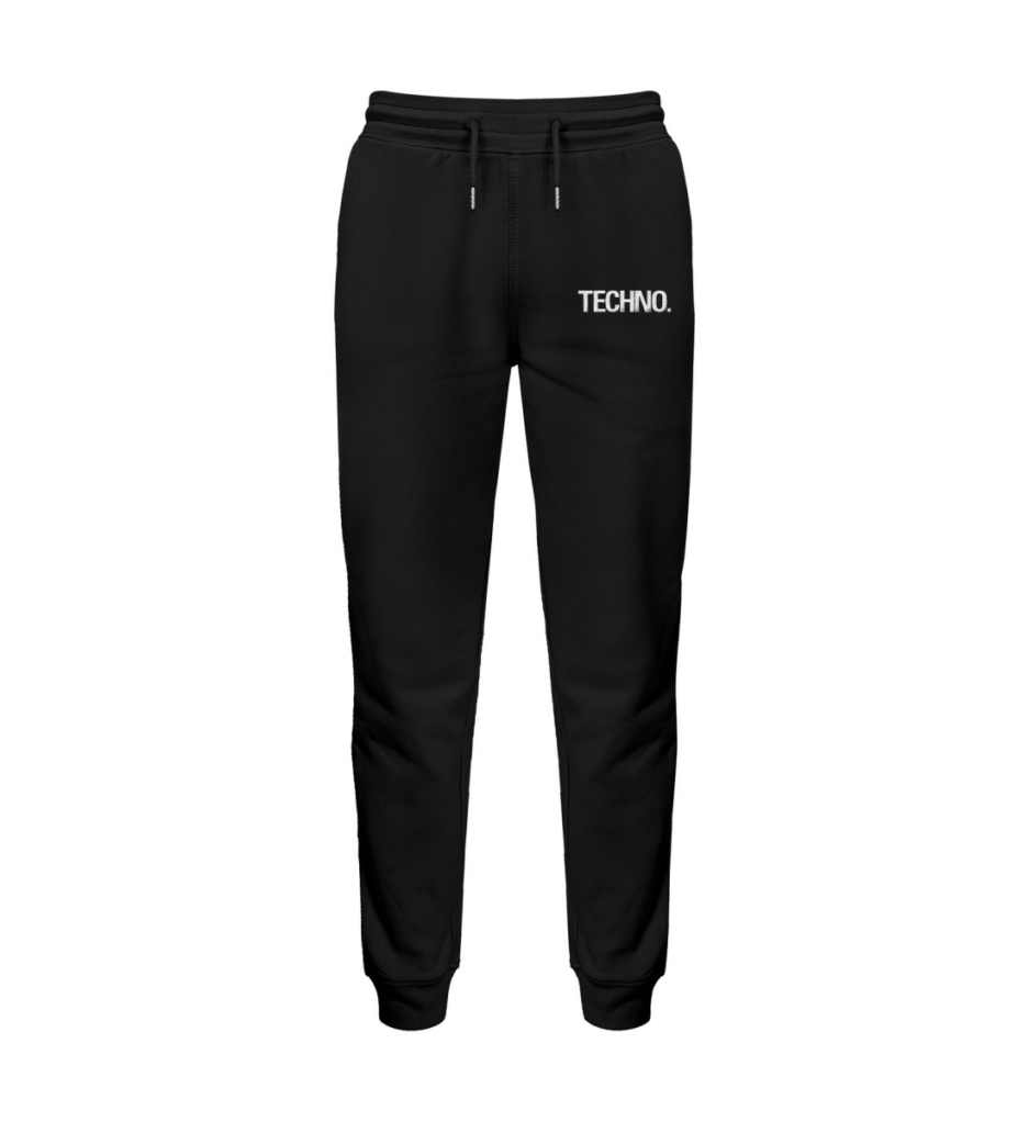 Techno Joggers in black by Official Fack It Store – relaxed fit with a bold statement.